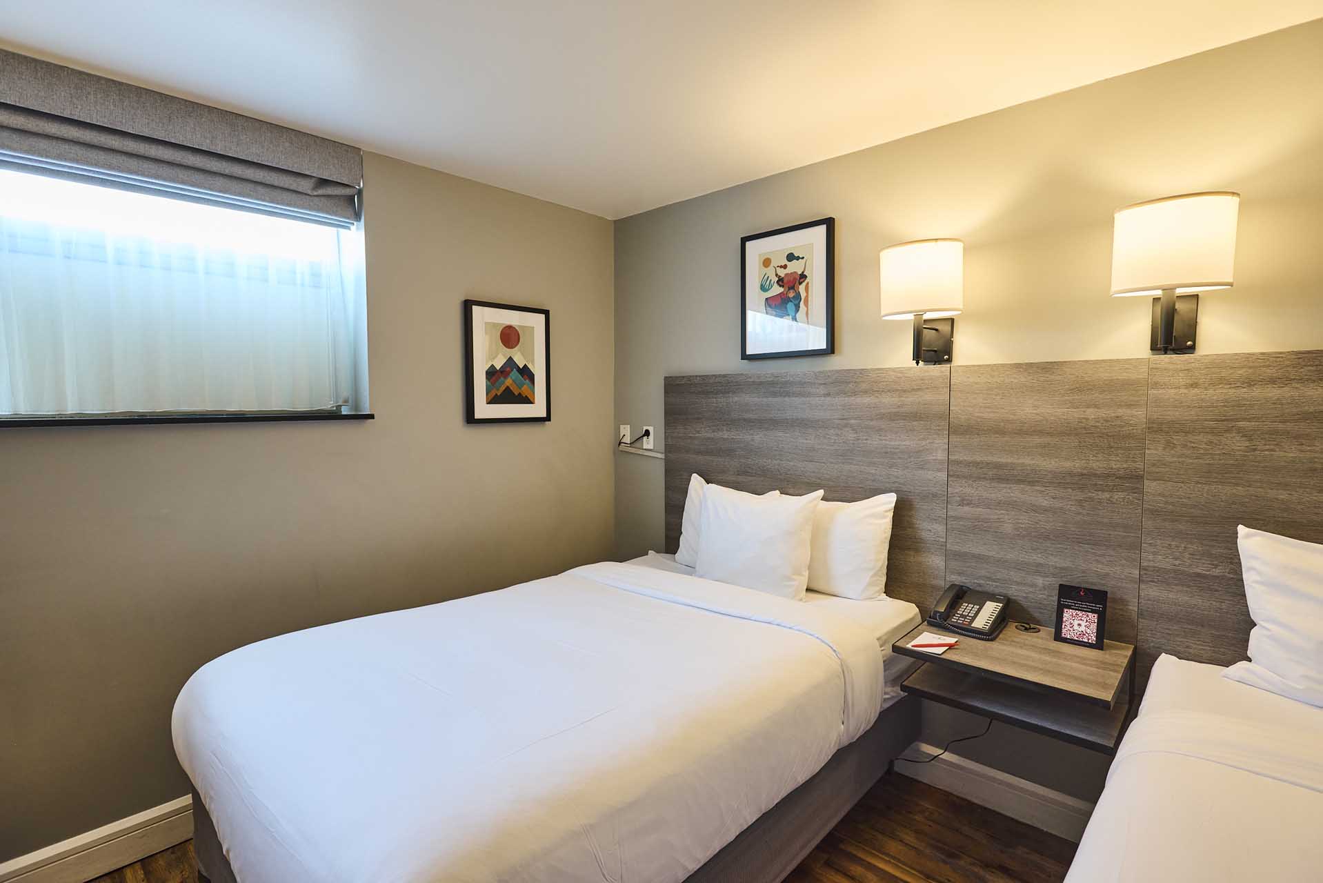 bed and artwork